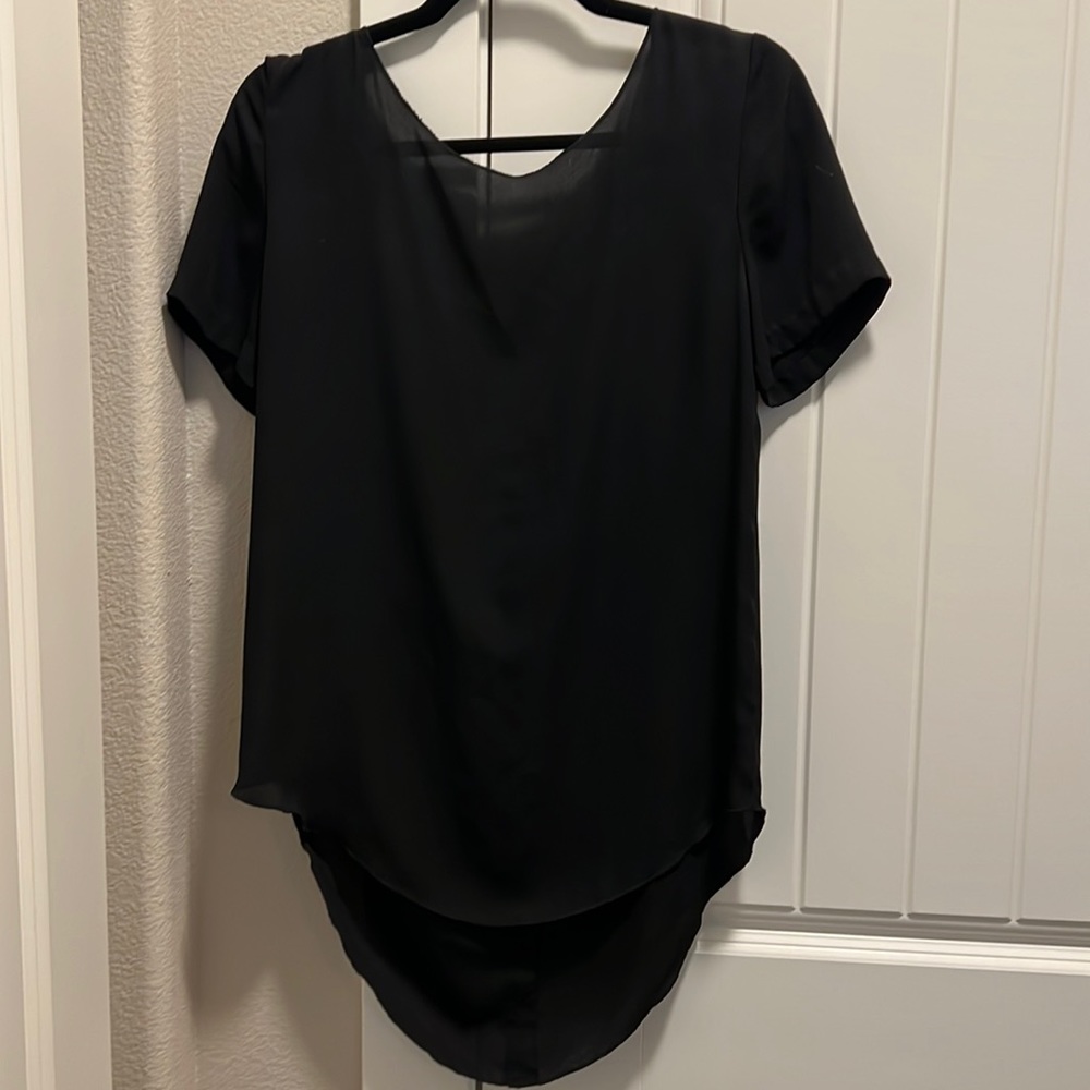 Black Blouse - Snap Closure back